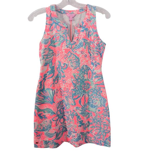 Lilly Pulitzer Estrada Shift Dress Size XS Pink Sunray Summer Siren French Terry - Picture 3 of 15